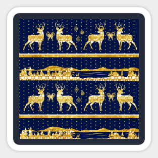 gold winter deer christmas Sticker